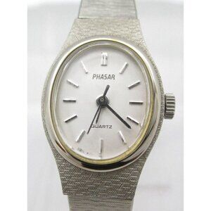 Vtg Sears Roebuck Phasar Quartz WR Analog 16mm Oval Watch (H199) "New Battery"